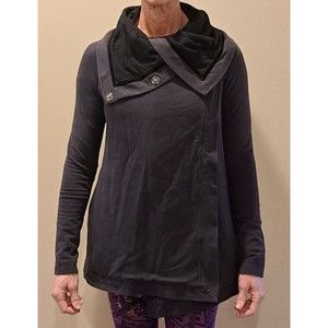 Lululemon Athletica Savasana Wrap Adjustable Jacket Black 4 Wrap Snap Buttons